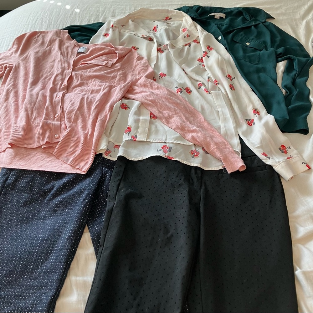 Loft old navy Chic Blouse and Cardigan Set